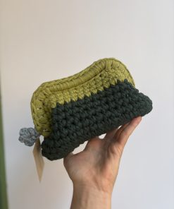 Borsa Clutch Bicolore Verde Naqi