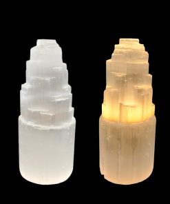 Lampada Selenite altezza cm.20 con scatola